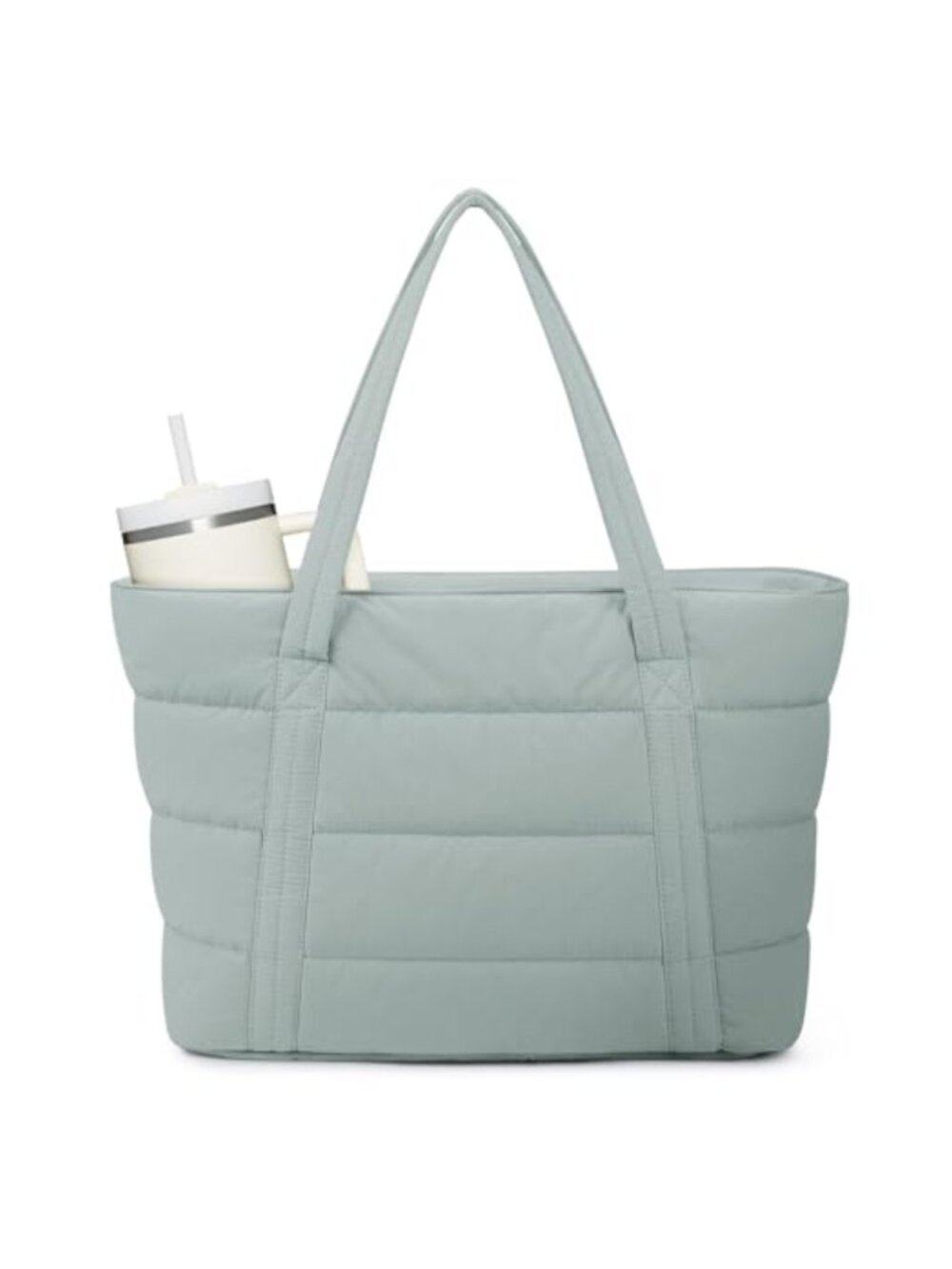 Puffer Tote Bag Lightweight Nylon Laptop Work Travel Gym Beach